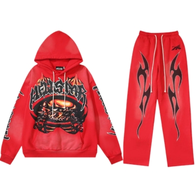 Hellstar Halloween Skull Red Tracksuit Hellstar Halloween Skull Red Tracksuit